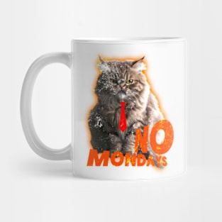 No Monday Angry Cat Mug